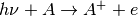 h\nu+A \rightarrow A^++e